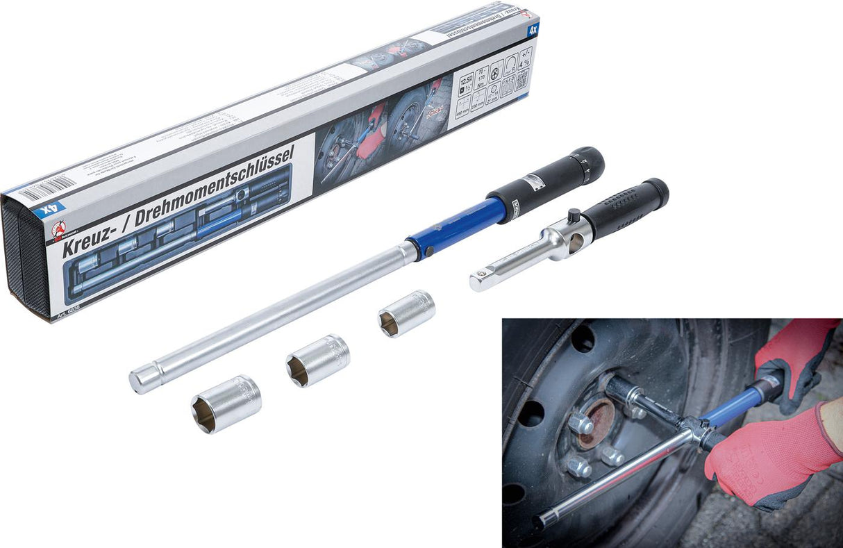 CROSS TORQUE WRENCH | 12.5 MM (1/2") | 70 - 170 NM (6835)