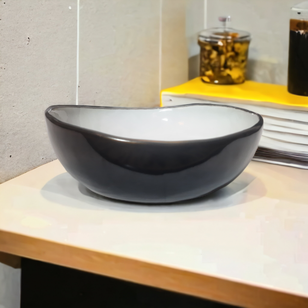 BOWL CANCAN | GLOSSY | BLACK | CERAMIC | Ø20CM | H6.5CM (69982)