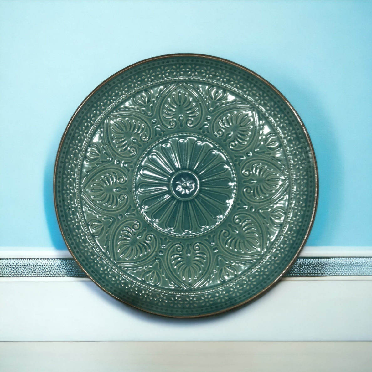 PLATE SALSA | GREEN | GLOSSY | CERAMIC | Ø21CM (69987)