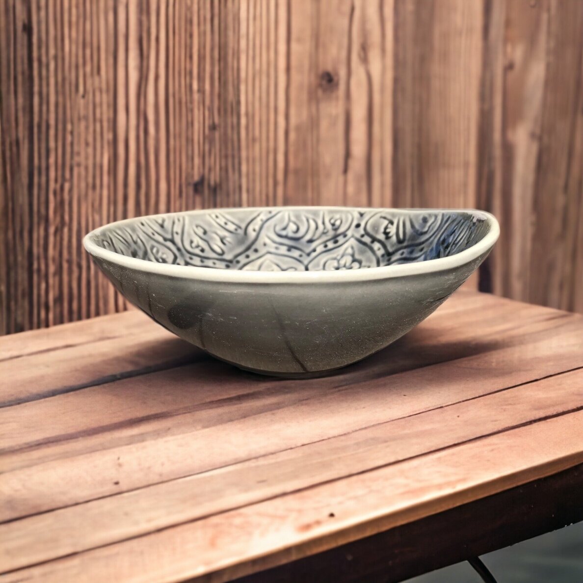 BOWL MOSH | GREY | GLOSSY | CERAMIC | Ø18CM | H5.5CM (69995)