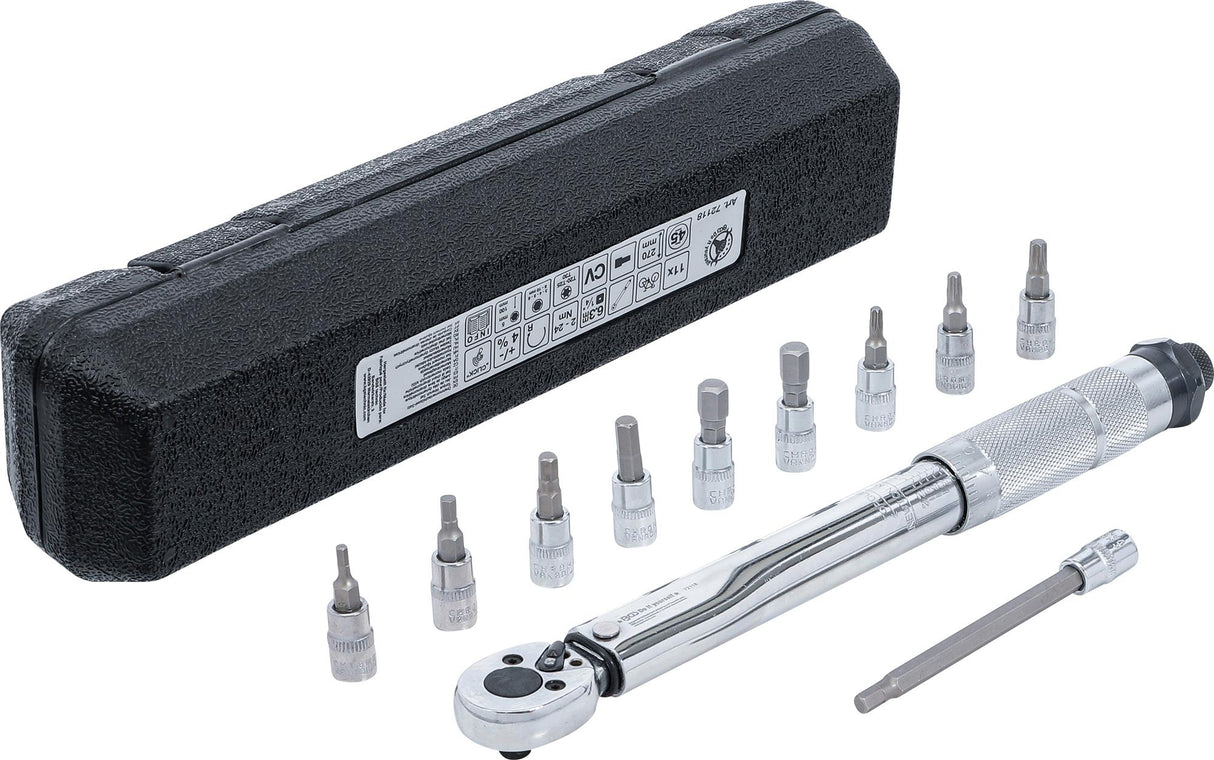 TORQUE WRENCH SET | 6.3 MM (1/4") | 2 - 24 NM | 11 PCS. (72118)