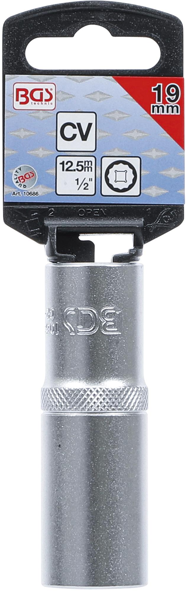 SOCKET, 12-POINT, DEEP | 12.5 MM (1/2") DRIVE | 19 MM (10686)