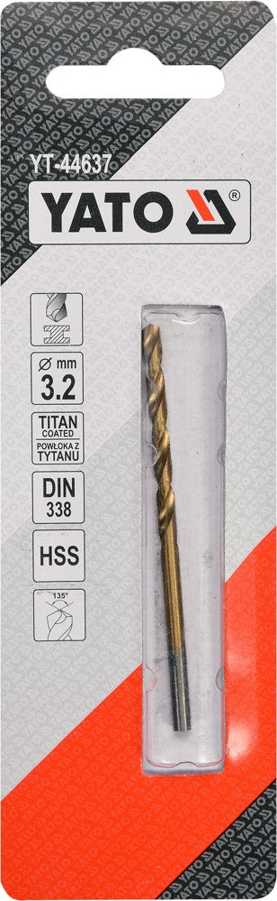 TWIST DRILL BIT HSS-TIN 3,2 MM (YT-44637)