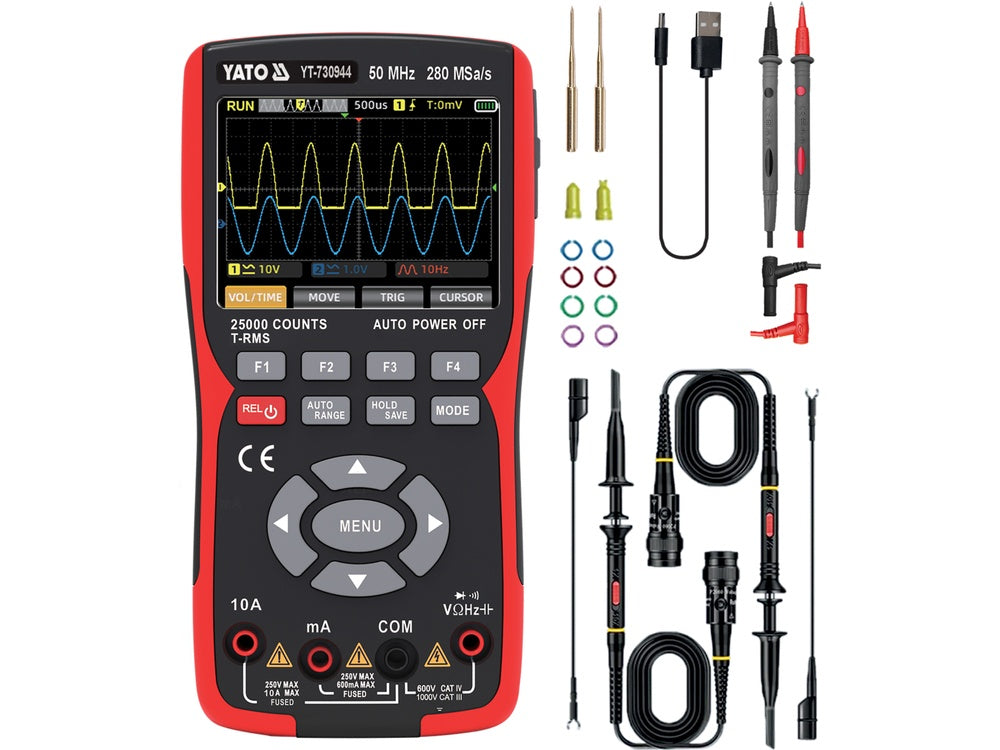 3 IN 1 OSCILOSCOPE, MULTIMETER, GENERATOR 280MSA/A 50MHZ (YT-730944)