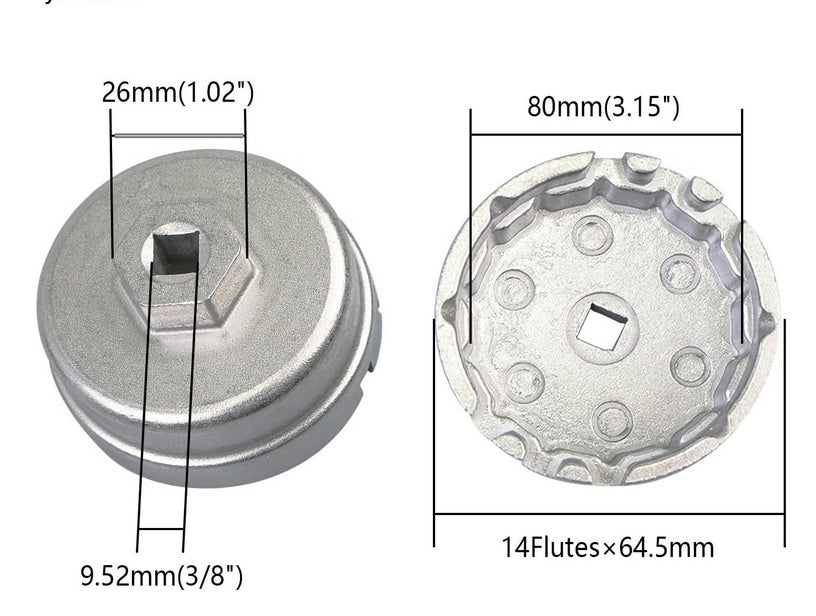 OIL FILTER CAP | 14-POINT | Ø 64.5 MM | TOYOTA (OFW-65)