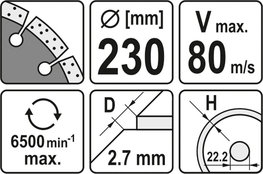 DIAMOND BLADE SEGMENTED - HS 230 (YT-6005)