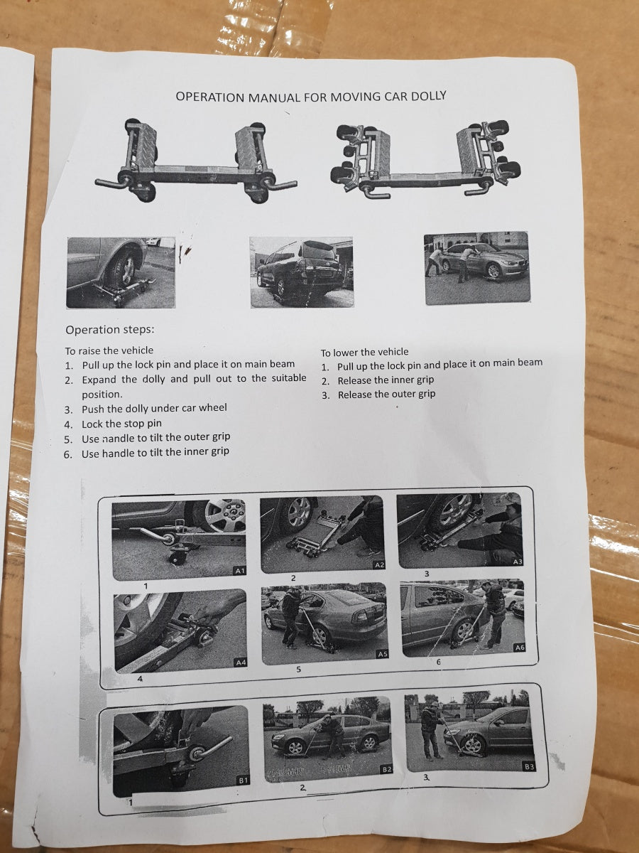 POSITIONING DOLLY | 2X800 KG | 14"-23"/ 300 MM FOR TIRES | 1600 KG / 2 PCS. (PJ800)