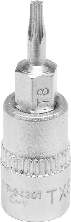 SOCKET BIT TORX 1/4" T8 L37MM (YT-04301)