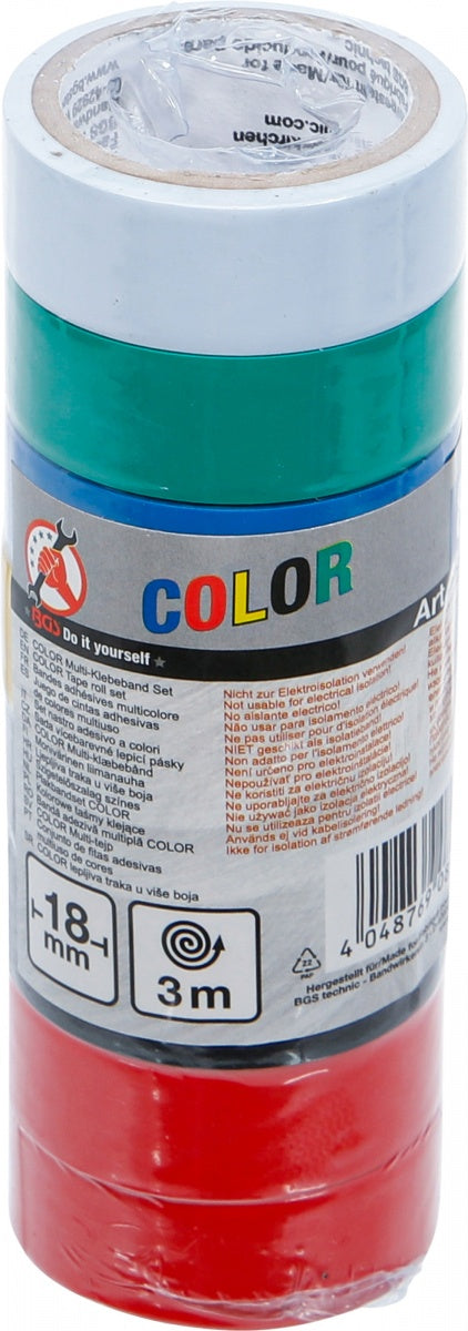SET OF COLORED INSULATION TAPES 18 MM X 3 M | 8 PCS (80838)