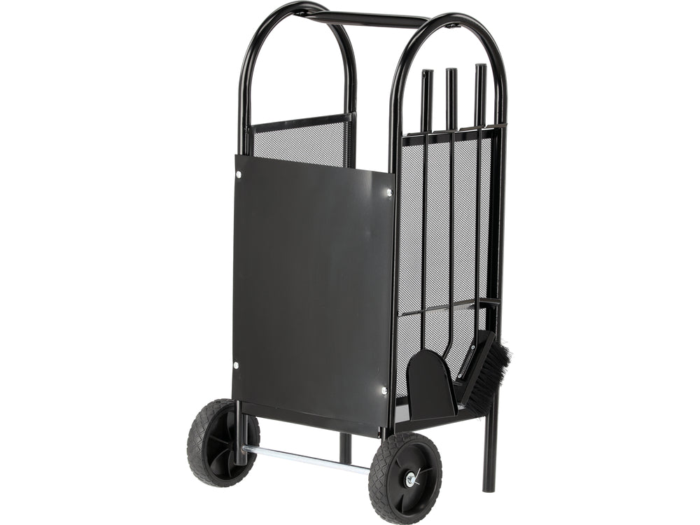 FIREWOOD STAND WITH FIREPLACE ACCESSORIES / TROLLEY UP TO 20 KG | 810 X 420 X 360 MM (33330)
