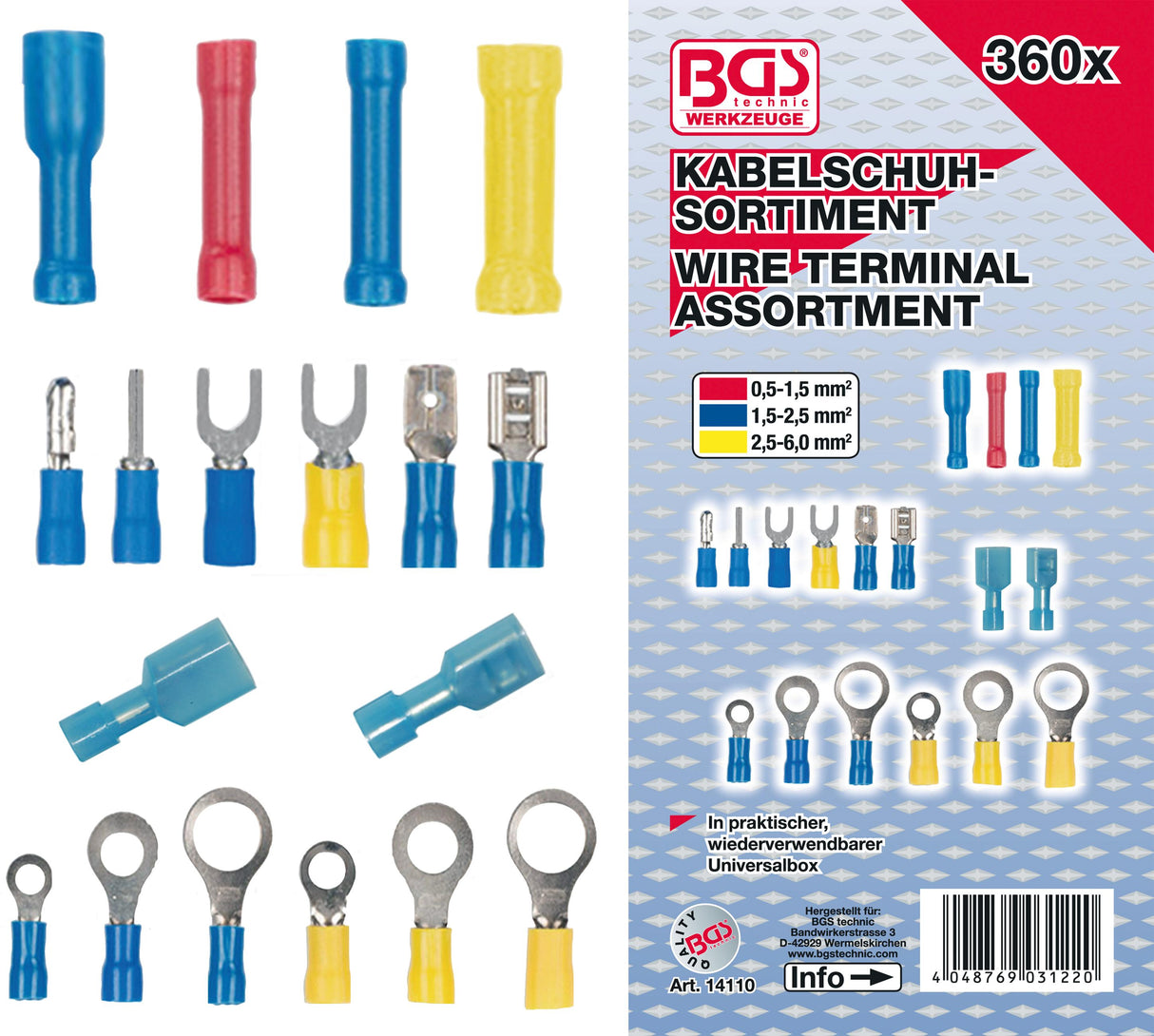 CABLE LUG ASSORTMENT | 360 PCS. (14110)