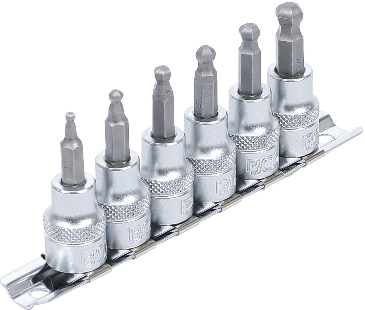 BIT SOCKET SET | 10 MM (3/8") DRIVE | INTERNAL HEXAGON WITH BALL HEAD 3 - 8 MM | 6 PCS. (5109)