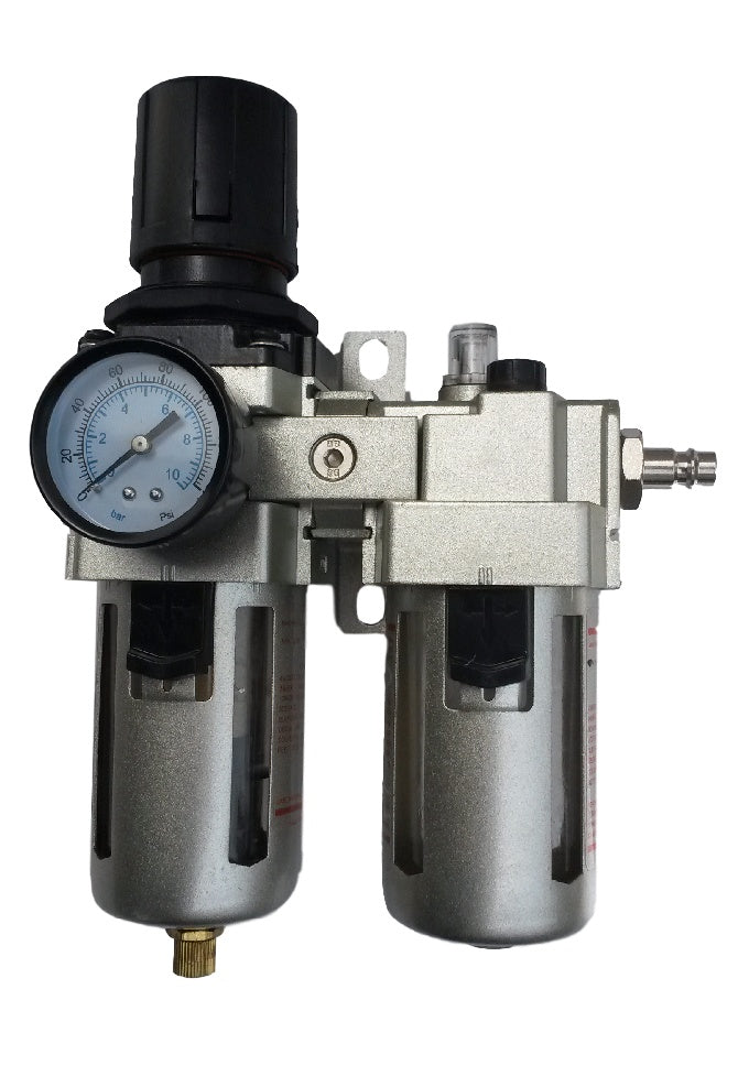 MOISTURE SEPARATOR, REGULATOR WITH PRESSURE GAUGE AND OILER 1/2" (LG-14)