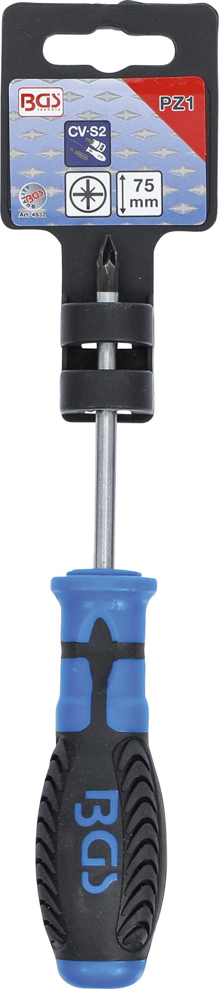 SCREWDRIVER | CROSS SLOT PZ1 | BLADE LENGTH 75 MM (4932)