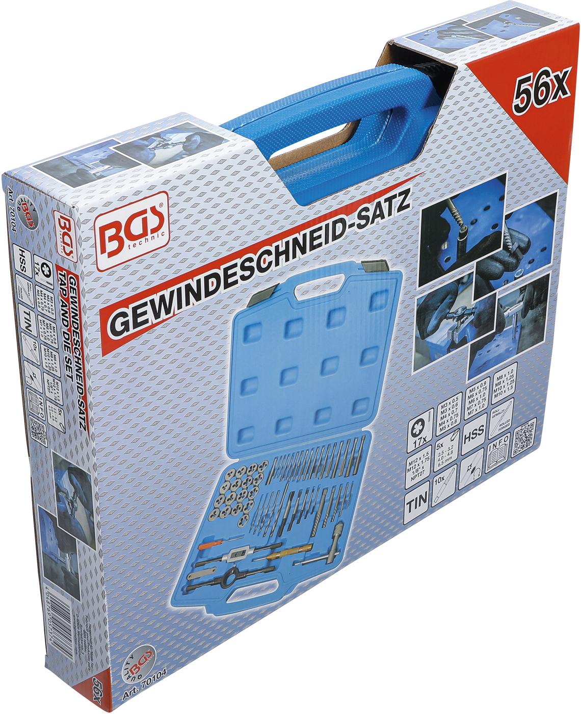TAP AND DIE SET | M3 - M12 | 56 PCS. (70104)