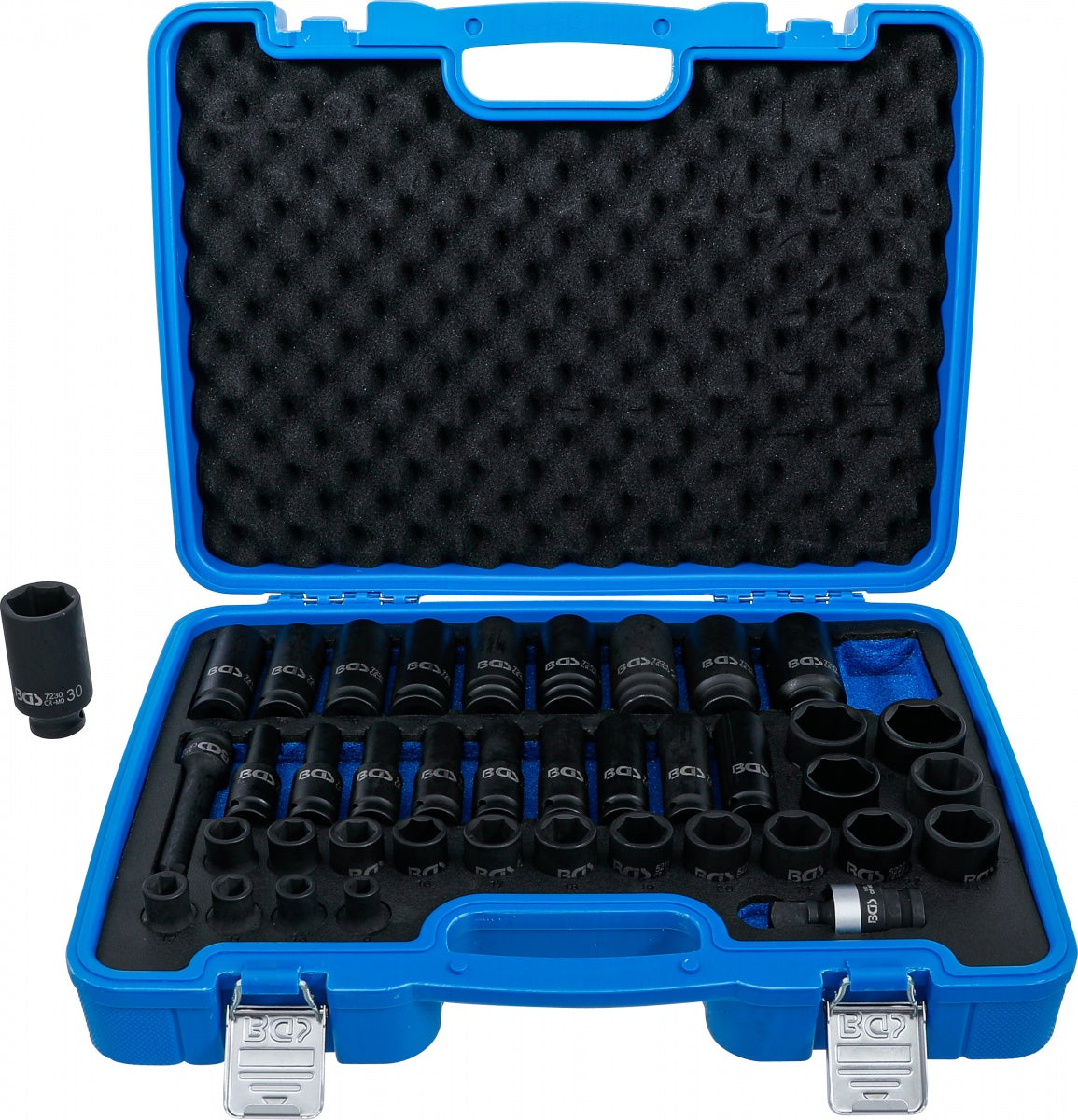 IMPACT SOCKET SET, HEXAGON | 12.5 MM (1/2") DRIVE | 9 - 30 MM | 40 PCS. (7280)