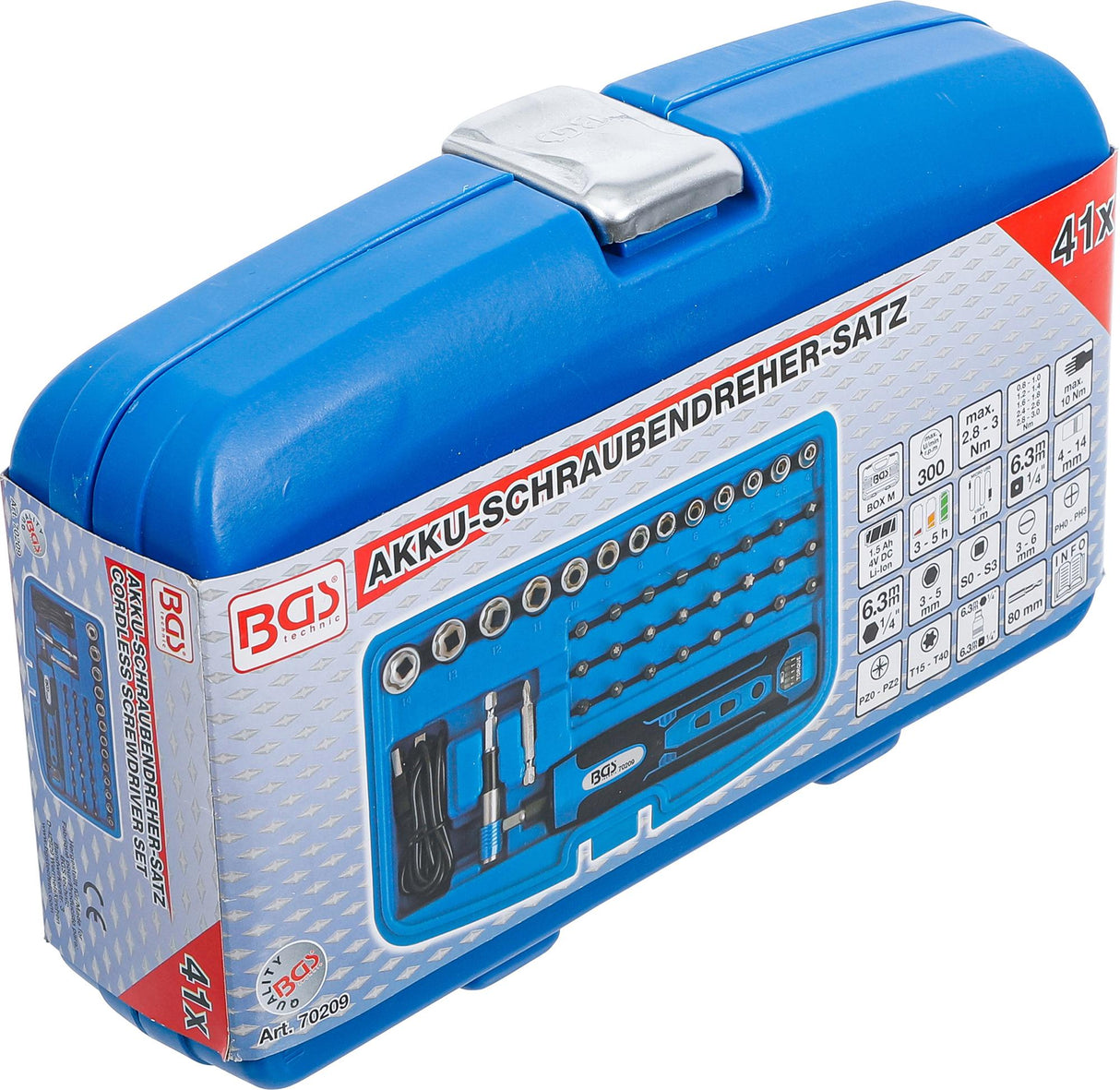 CORDLESS SCREWDRIVER | INCL. BIT & SOCKET SET | 41 PCS. (70209)