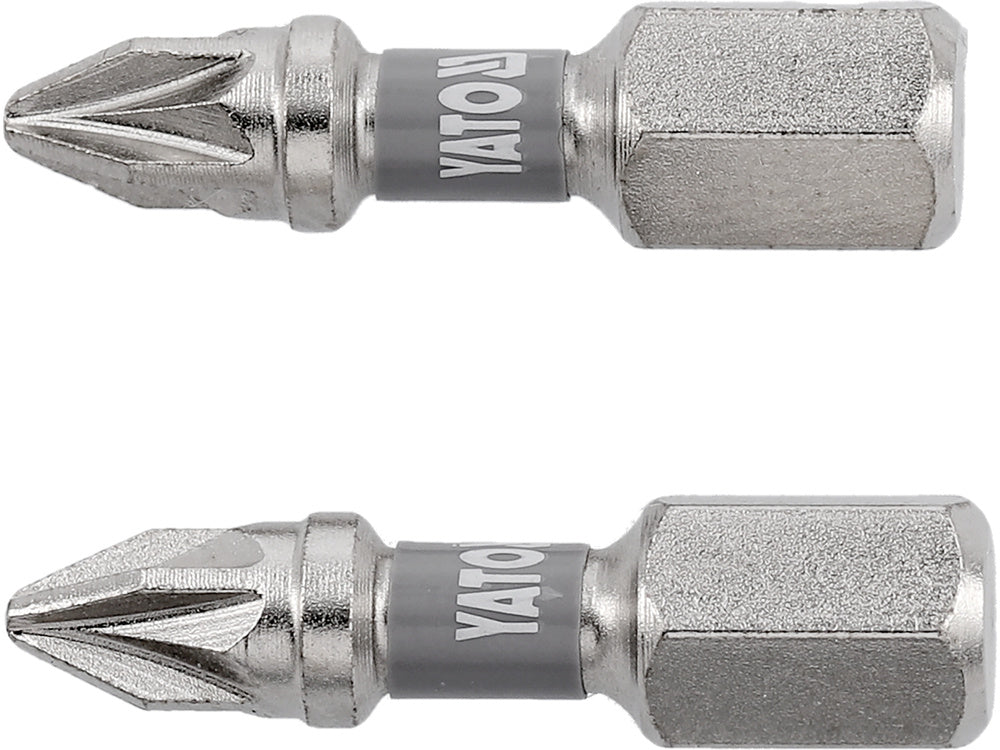 SCREWDRIVER BITS 1/4 25MM PZ1 2 PCS NI (YT-78003)