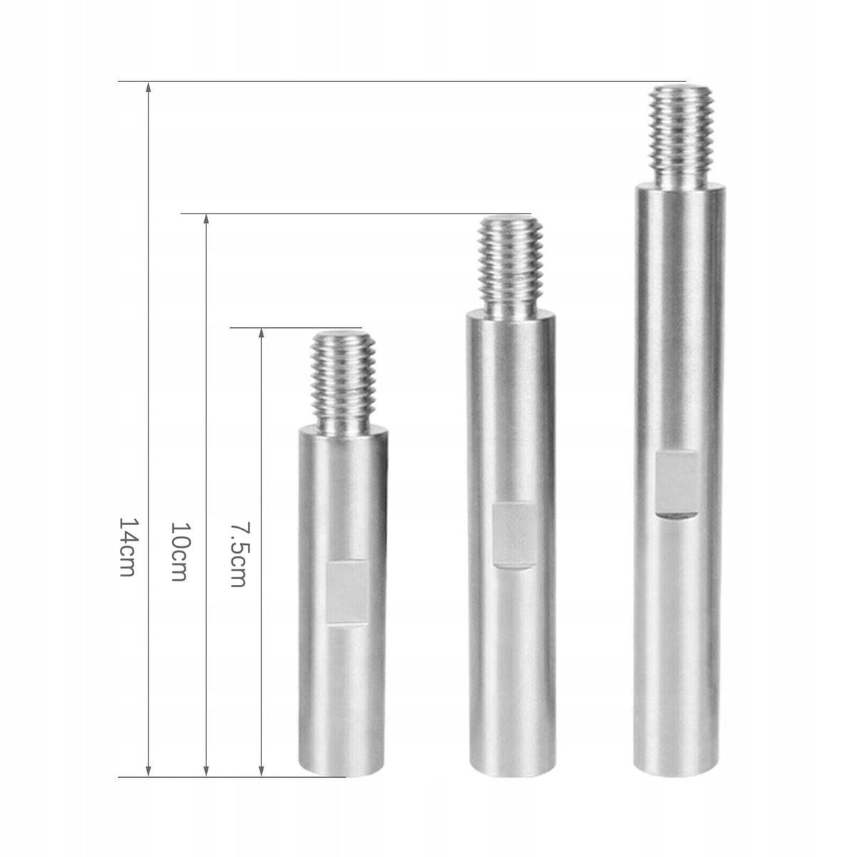 EXTENSION BAR SET FOR VELCRO PADS | 75 / 100 / 125 MM | M14 | 3 PCS. (REB3)