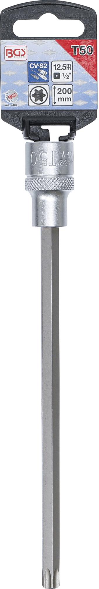 BIT SOCKET | LENGTH 200 MM | 12.5 MM (1/2") DRIVE | T-STAR (FOR TORX) T50 (4482)