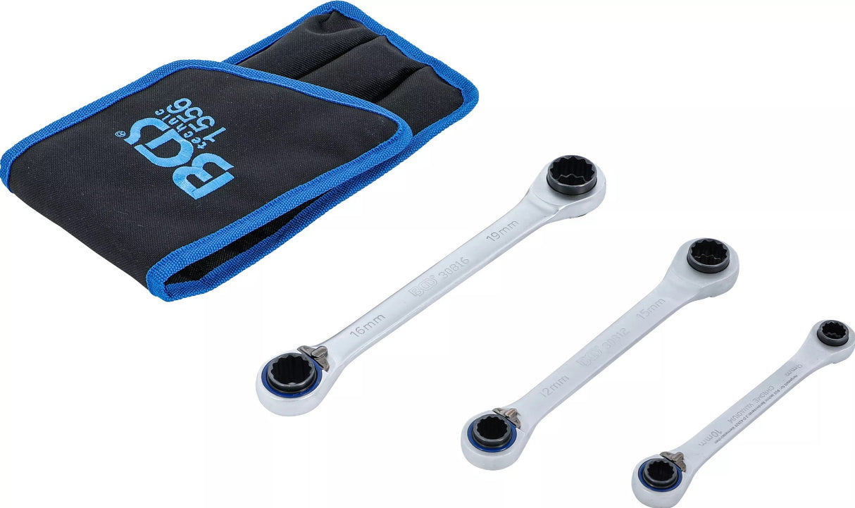 RATCHET RING SPANNER SET | REVERSIBLE | "4-IN-1" | 3 PCS. (1556)