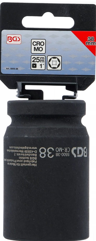 IMPACT SOCKET HEXAGON, DEEP | 25 MM (1") DRIVE | 38 MM (5500-38)