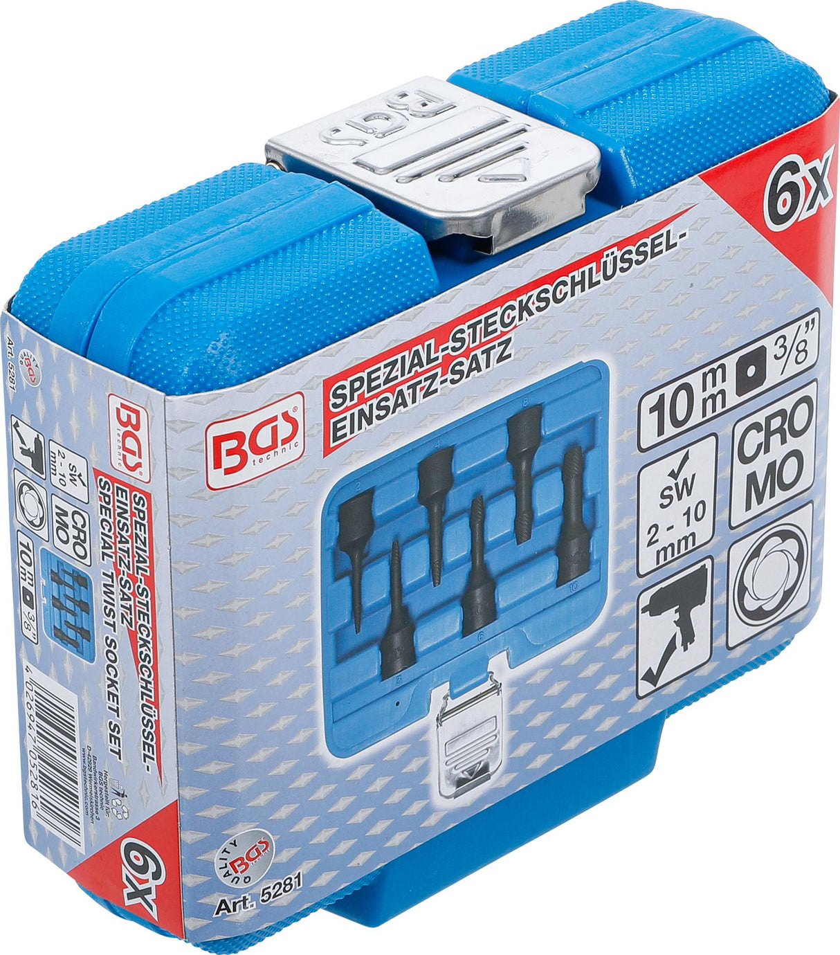 TWIST SOCKET SET (SPIRAL PROFILE) / SCREW EXTRACTOR | 10 MM (3/8") DRIVE | 2 - 10 MM | 6 PCS. (5281)