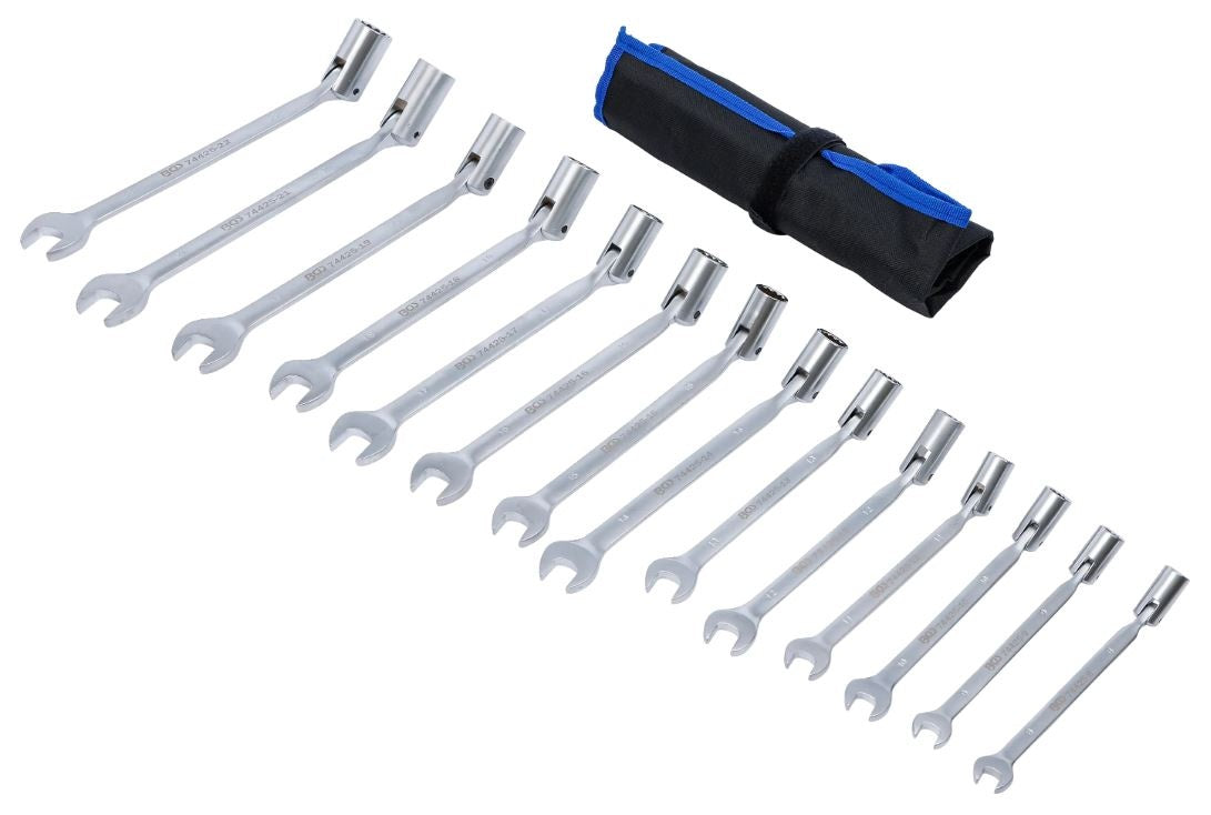 RING SPANNER SET WITH SWIVEL SOCKET | 8 - 22 MM | 14 PCS (74425)