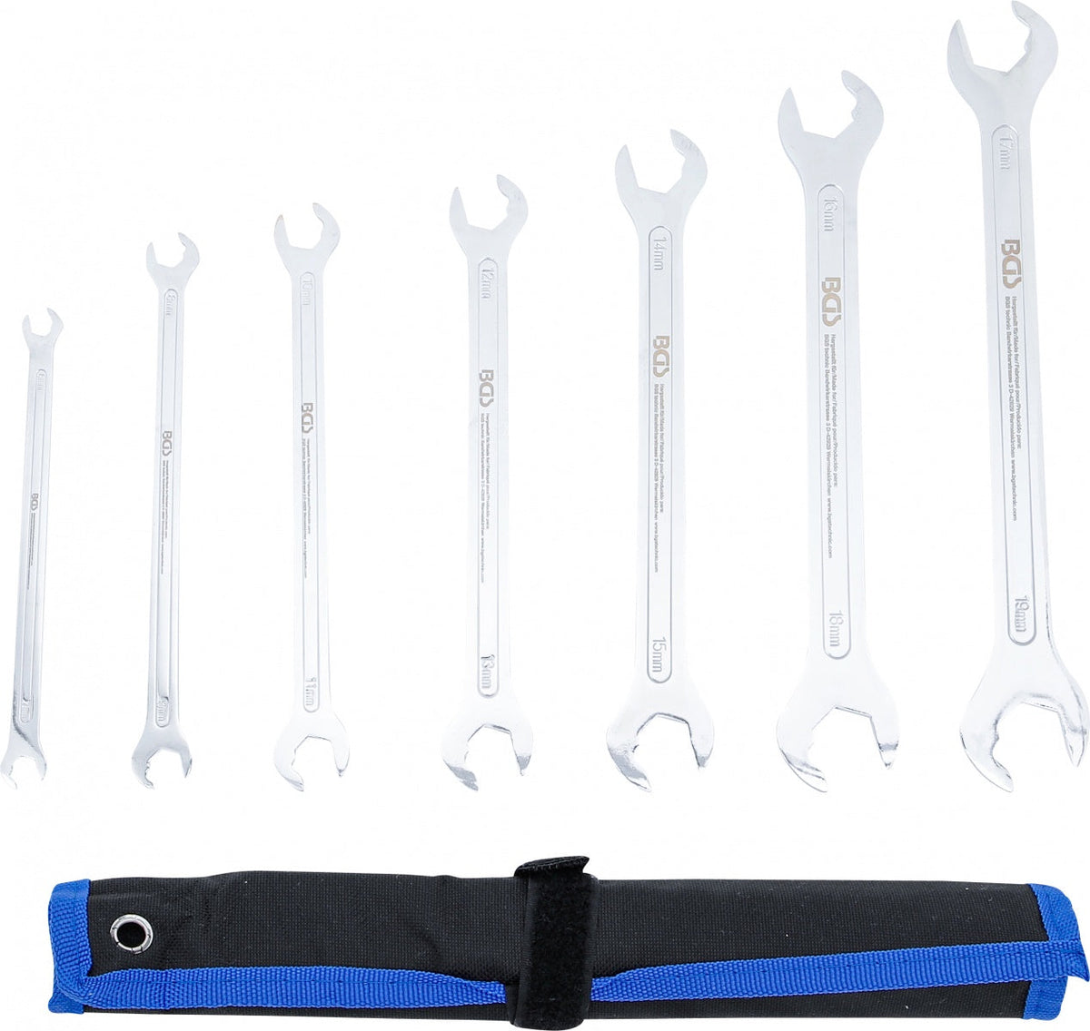 EXTRA-THIN OPEN DOUBLE-ENDED RATCHET SPANNER SET | 6–19 MM | 7 PCS. (74583)