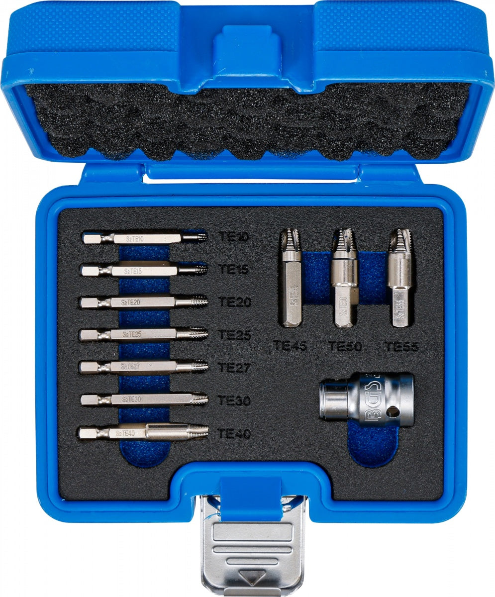 BROKEN / DAMAGED TORX (T-STAR) SCREW EXTRACTOR SET | T10–T55 | 11 PCS. (74785)