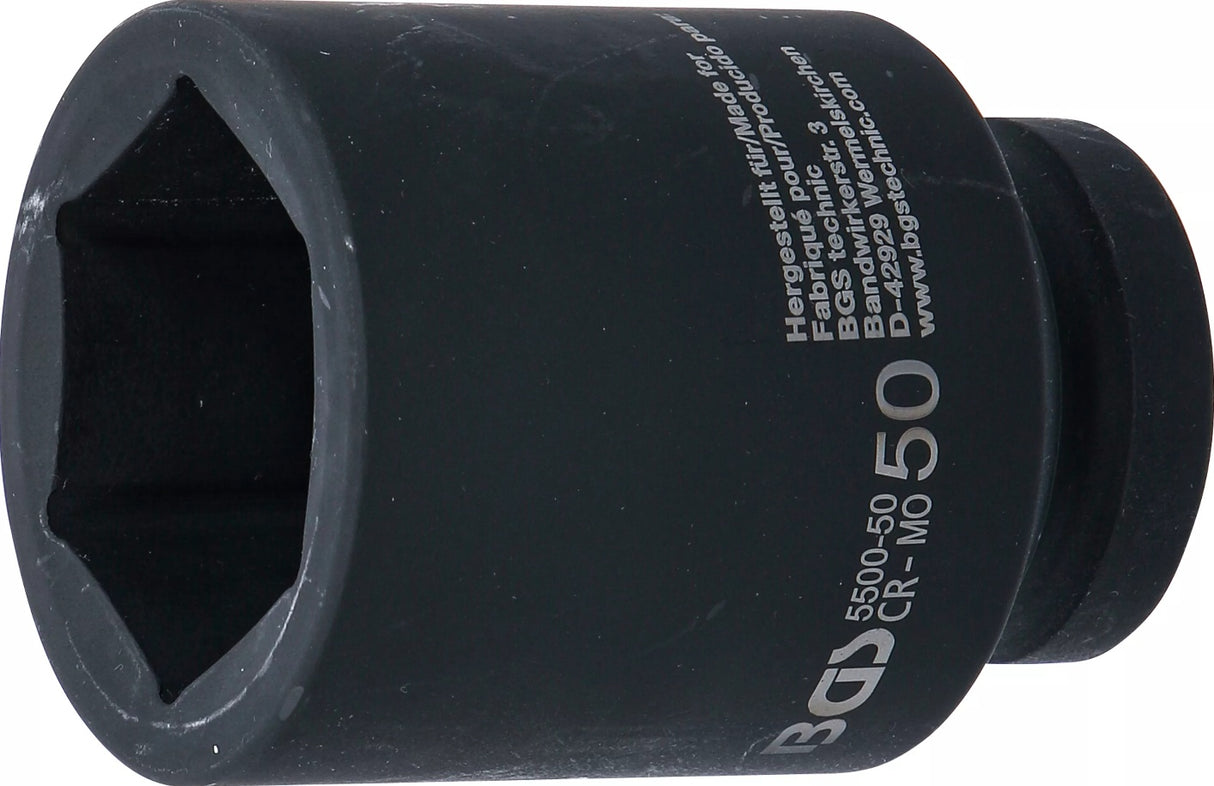 IMPACT SOCKET HEXAGON, DEEP | 25 MM (1") DRIVE | 50 MM (5500-50)