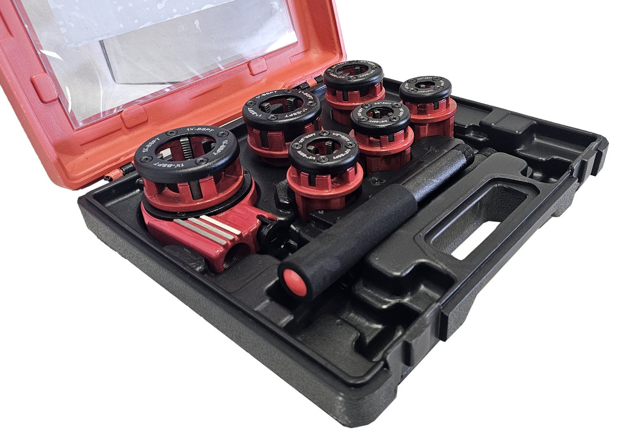 PIPE THREADING SET | PROFI | WITH RATCHET | 6 PCS. (EQ-7516)