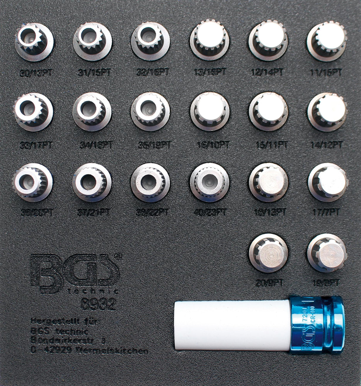 TOOL TRAY 1/6: RIM LOCK SOCKET SET FOR BMW | 21 PCS. (8932)