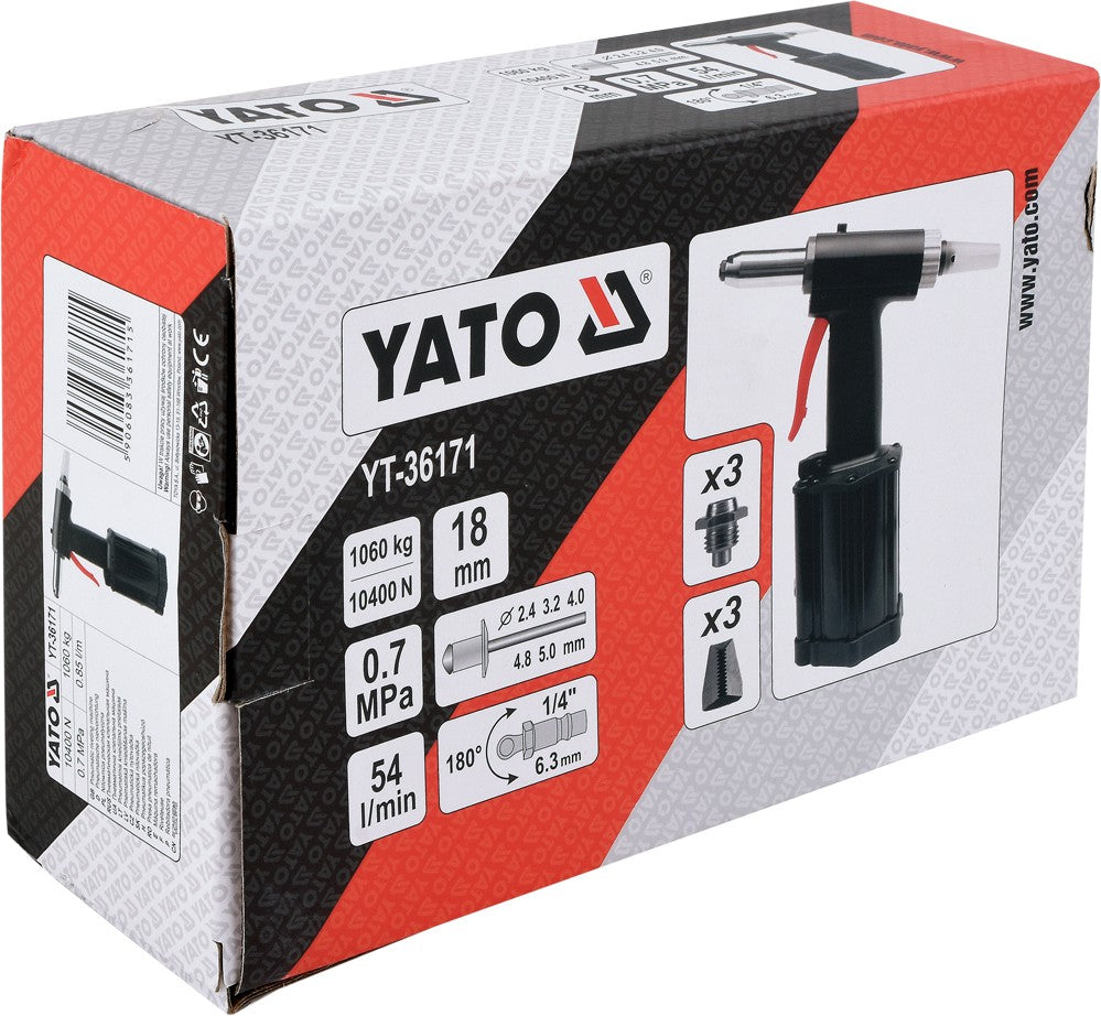 PNEUMATIC RIVETING TOOL 2,4- 5,00MM (YT-36171)