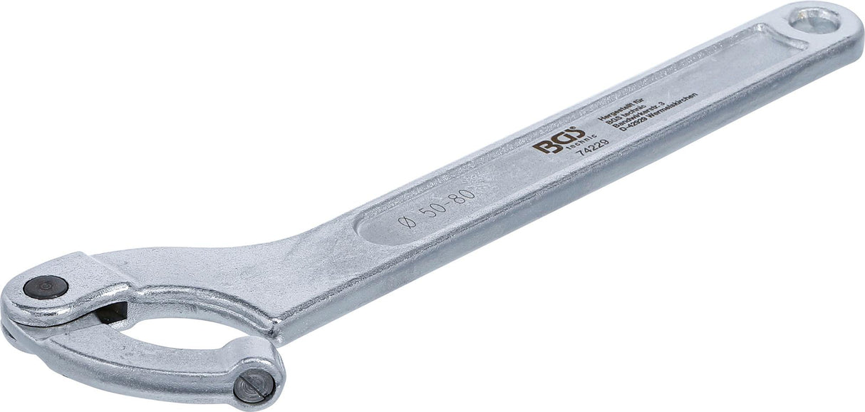 ADJUSTABLE HOOK WRENCH WITH PIN | 50 - 80 MM (74229)
