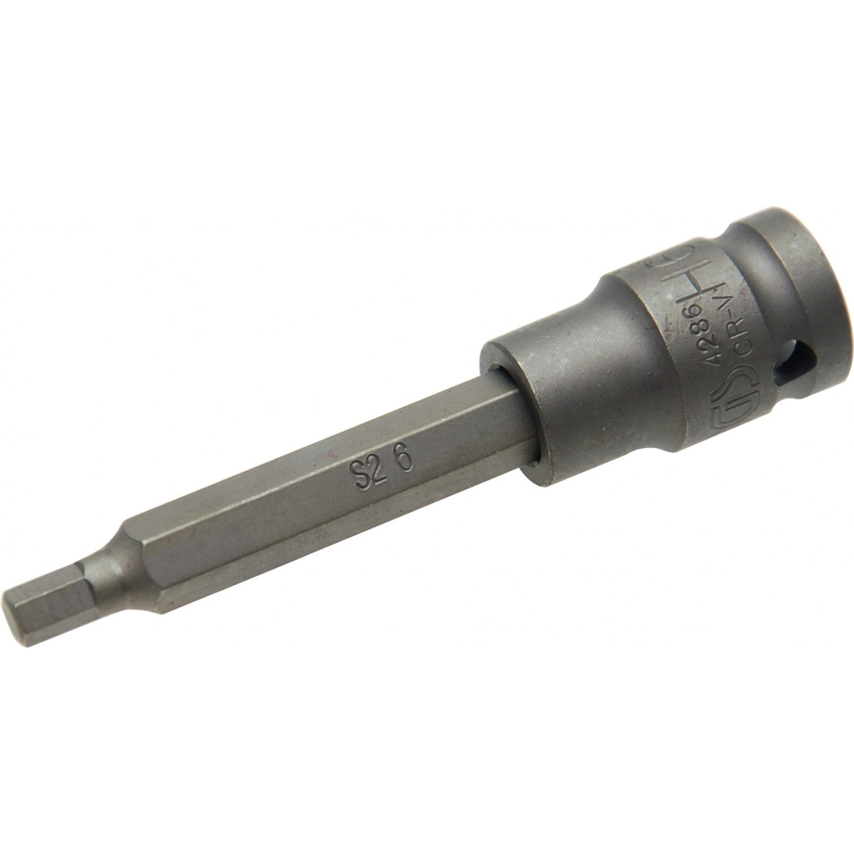 IMPACT BIT SOCKET | LENGTH 100 MM | 12.5 MM (1/2") DRIVE | INTERNAL HEXAGON 6 MM (4286)