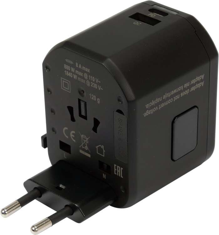 TRAVEL ADAPTER UNIV. USB, USB-C 20W (YT-81300)