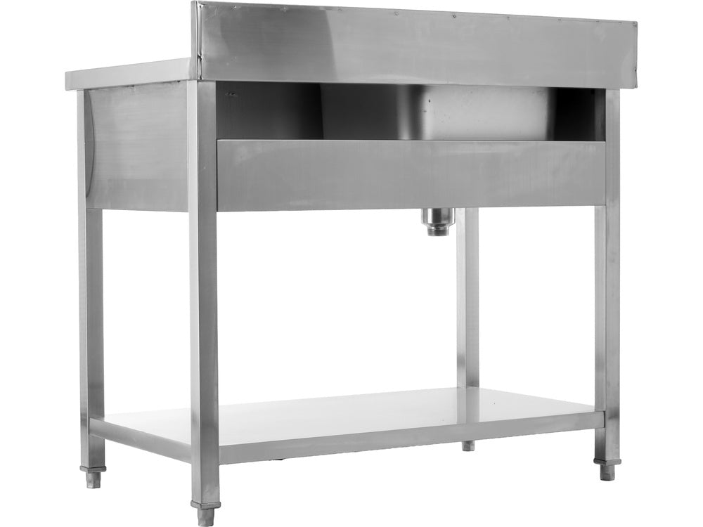 STAINLESS STEEL TABLE WITH SINK | 100 X 60 CM (YG-30900)