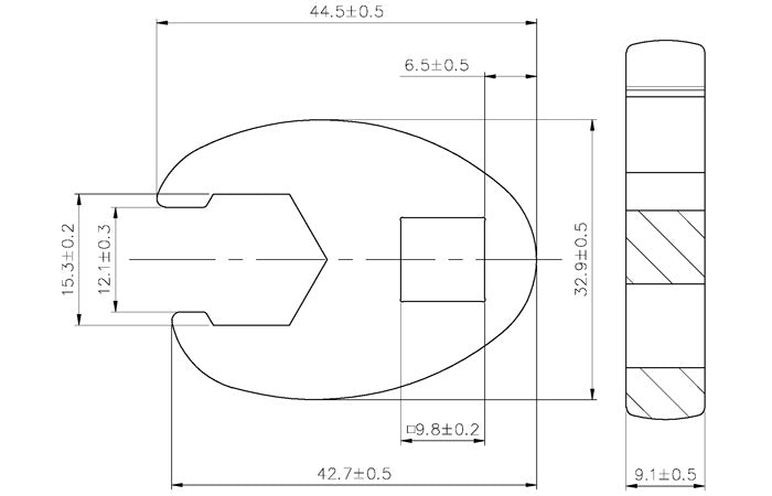CROWFOOT SPANNER | 10 MM (3/8") DRIVE | 15 MM (1756-15)