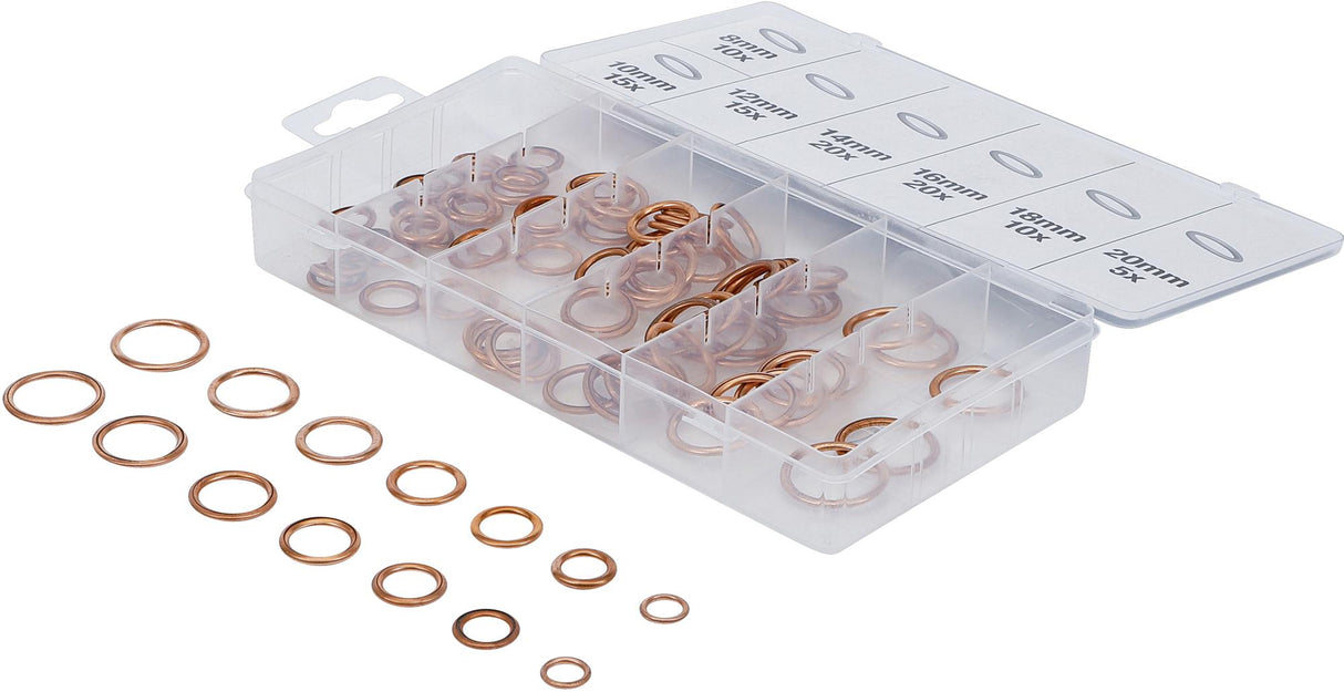 O-RING ASSORTMENT | COPPER | Ø 6 - 20 MM | 95 PCS. (9313)