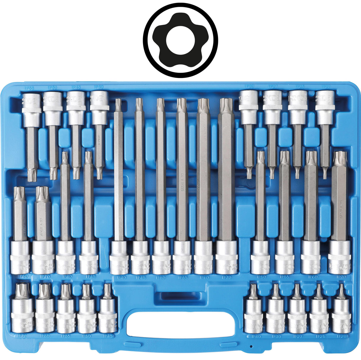 BIT SOCKET SET | 12.5 MM (1/2") DRIVE | TPS-STAR TAMPERPROOF (FOR TORX PLUS) TPS20 - TPS70 | 32 PCS. (5191)