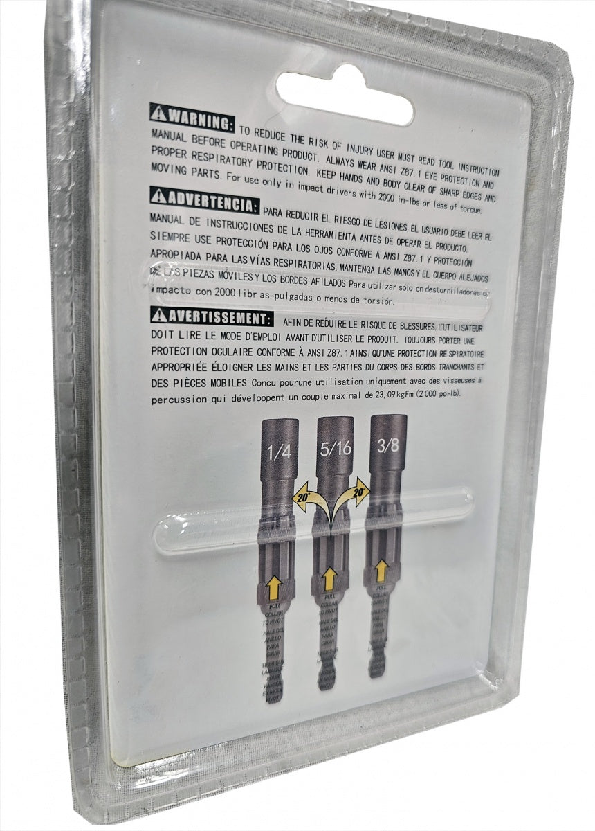 FLEX BIT HOLDERS | 0-20° | WITH MAGNET | 1/4", 3/8", 5/16" (ADA3S)