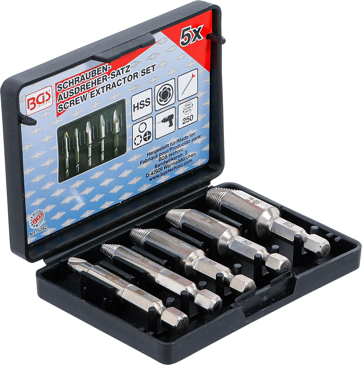 SCREW EXTRACTOR SET | 5 PCS. (5282)