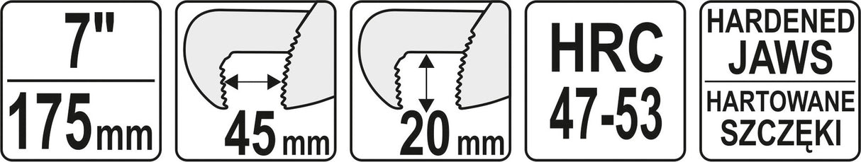 7" PIPE WRENCH GERMAN TYPE (YT-22000)