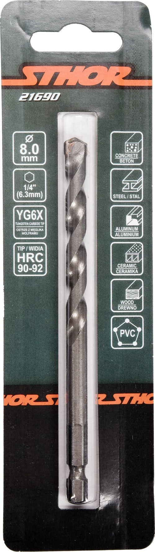 UNIVERSAL DRILL WITH HEX SHANK 8,0MM (21690)