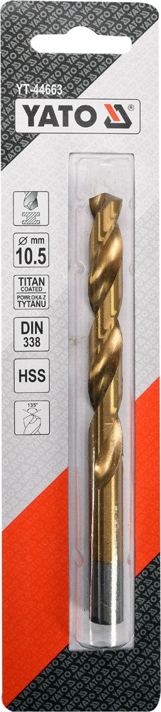 TWIST DRILL BIT HSS-TIN 10,5 MM (YT-44663)
