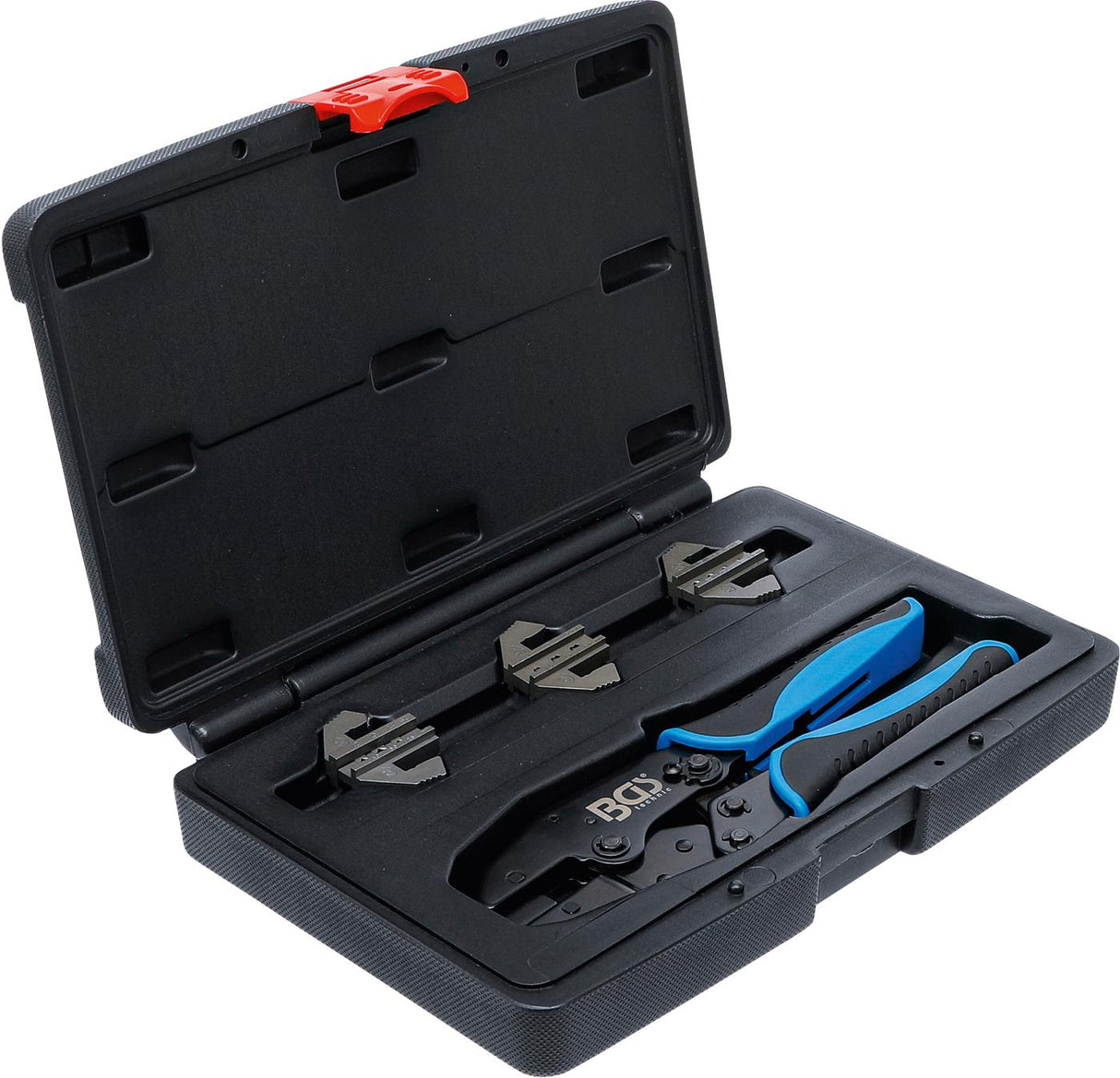 CRIMPING PLIERS SET | WITH 3 PAIRS OF JAWS | FOR SOLAR CONNECTORS MC3 / MC4 / TYCO (70003)