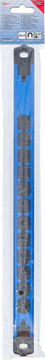 SOCKET HOLDER WITH SQUARE FOR 12 SOCKETS | MAGNETIC | FOR 6.3 MM (1/4") DRIVE (74549)