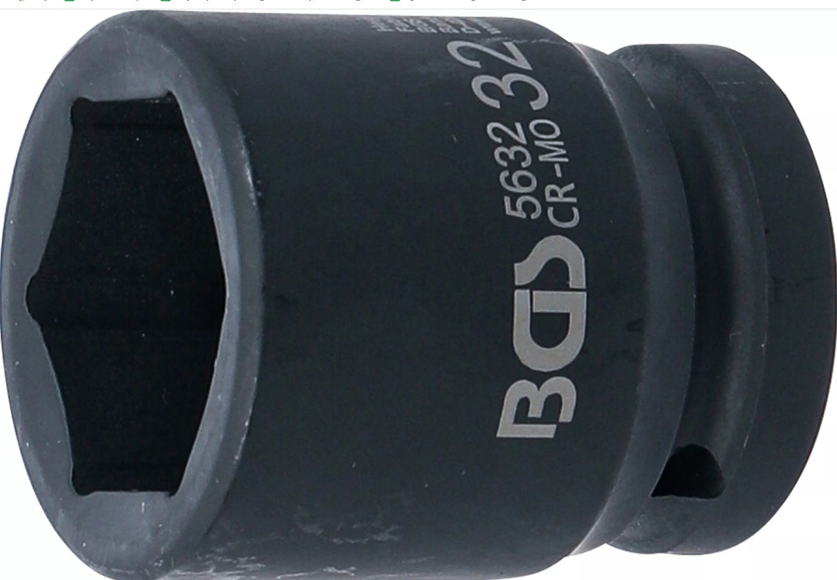 IMPACT SOCKET, HEXAGON | 20 MM (3/4") DRIVE | 32 MM (5632)