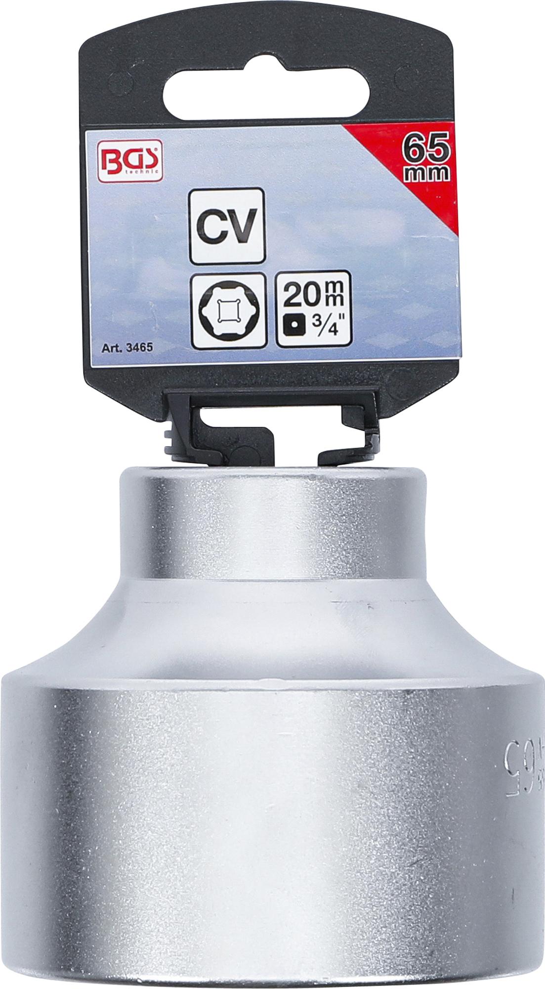 SOCKET, HEXAGON | 20 MM (3/4") DRIVE | 65 MM (3465)